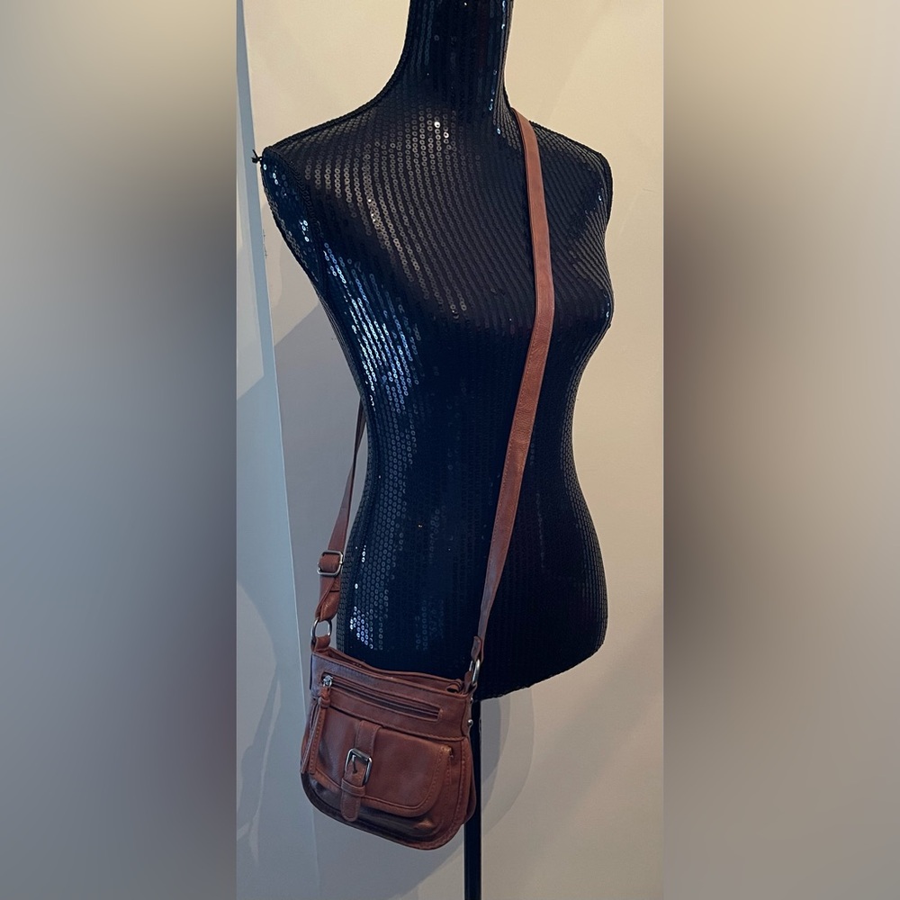 Payless Brown Faux Leather Crossbody Bag
